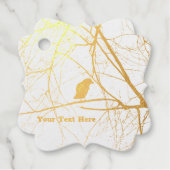 Silhouet van Gouden Kraai Zittend in Boomtakken Bedankjes Labels (Voorkant)