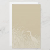 Silhouet van Great Blue Heron in moerasgras Briefpapier (Voorkant / Achterkant)