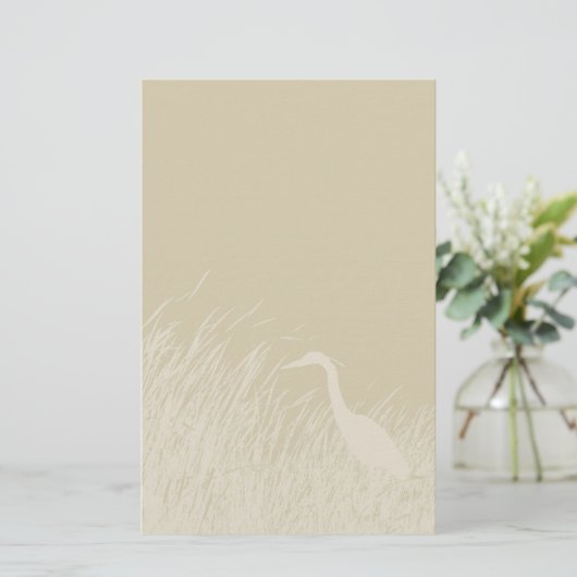 Silhouet van Great Blue Heron in moerasgras Briefpapier (Staand voorkant)
