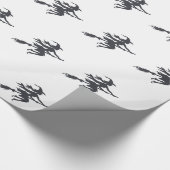 Silhouet van heks - Kies achtergrondkleur Cadeaupapier (Hoek)