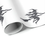 Silhouet van heks - Kies achtergrondkleur Cadeaupapier (Rol Hoek)