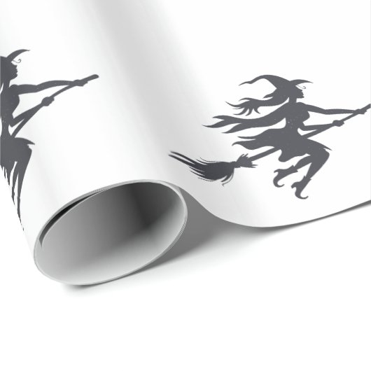 Silhouet van heks - Kies achtergrondkleur Cadeaupapier (Rol Hoek)