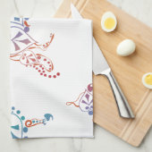 Silhouet van herdershond theedoek (Quarter Fold)