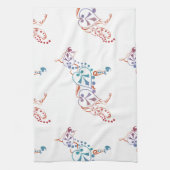 Silhouet van herdershond theedoek (Verticaal)