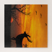 Silhouet van herten bij zonsondergang legpuzzel (Horizontaal)