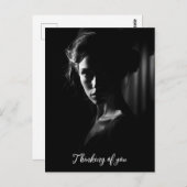 Silhouet van het gezicht van een vrouw B&W foto Briefkaart (Voorkant / Achterkant)