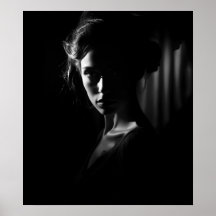 Silhouet van het gezicht van een vrouw B&W foto