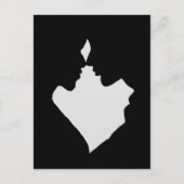 silhouet van het man en de liefhebbende vrouw briefkaart (Voorkant)