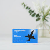 Silhouet van het vliegtuig tegen Clear Blue Sky Visitekaartje (Staand voorkant)