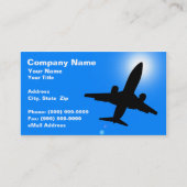 Silhouet van het vliegtuig tegen Clear Blue Sky Visitekaartje (Voorkant)