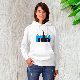 Silhouet van het Vrijheidsbeeld New York Skyline Hoodie