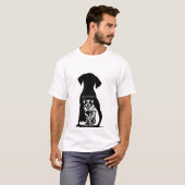 Silhouet van hond met kat binnen en "Mijn vrienden T-shirt (Voorkant volledig)