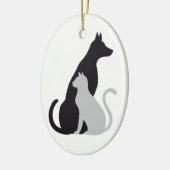 silhouet van honden keramisch ornament (Links)