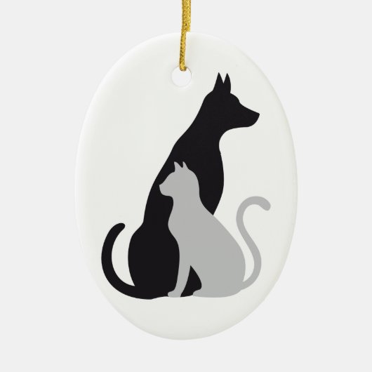 silhouet van honden keramisch ornament (Voorkant)