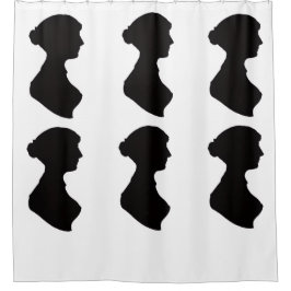 Silhouet van Jane Austen Douchegordijn