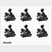 Silhouet van Jong Meisje Lezing Boekplaat Ronde Sticker (Vel)
