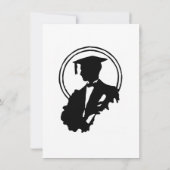 Silhouet van jongens afstudeeruitnodiging kaart (Achterkant)