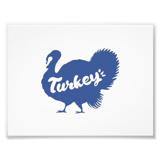 Silhouet van kalkoen - Kies achtergrondkleur Foto Afdruk (Voorkant)