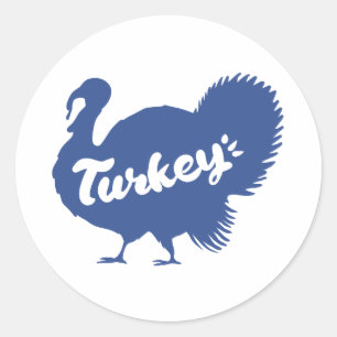 Silhouet van kalkoen - Kies achtergrondkleur Ronde Sticker
