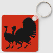 Silhouet van kalkoenen sleutelhanger (Achterkant)