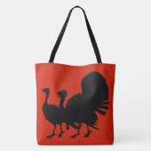 Silhouet van kalkoenen tote bag (Achterkant)