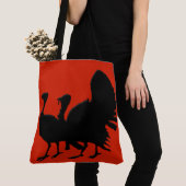 Silhouet van kalkoenen tote bag (Dichtbij)