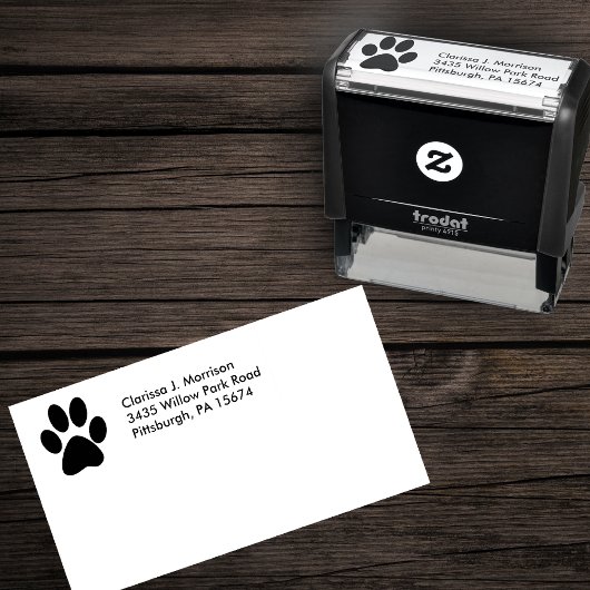 Silhouet van kattenpootafdruk zelfinktende stempel
