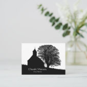 Silhouet van kerk en boom, Christelijk Visitekaartje (Staand voorkant)