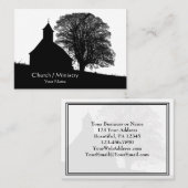 Silhouet van kerk en boom, Christelijk Visitekaartje (Voorkant / Achterkant)