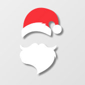 Silhouet van Kerstman Raamsticker (Vel)