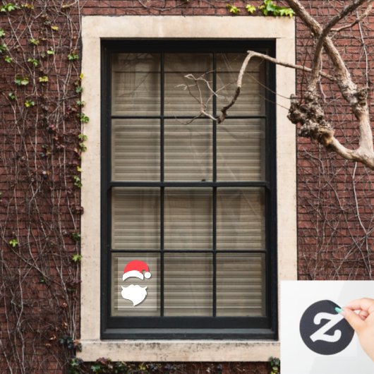 Silhouet van Kerstman Raamsticker (Huis Raam)