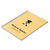 Silhouet van kookmuts en lepels beige notitieboek (Linkerzijde)