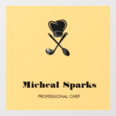 Silhouet van kookmuts en lepels beige raamsticker (Vel)