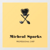 Silhouet van kookmuts en lepels in beige raamsticker (Vel)