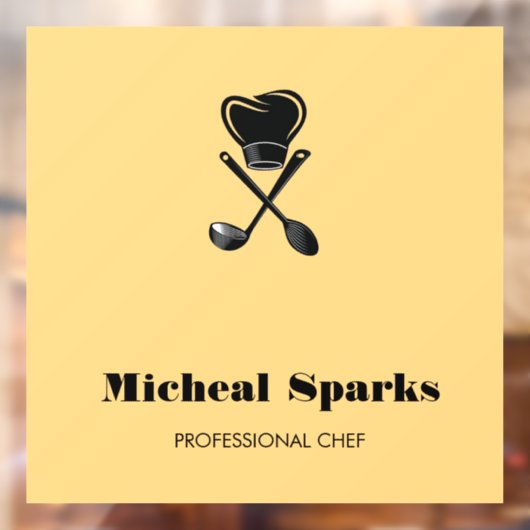 Silhouet van kookmuts en lepels in beige raamsticker (Vel 2)