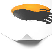 Silhouet van leeuw - Kies achtergrondkleur Foto Afdruk (Hoek)