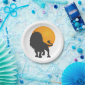 Silhouet van leeuw - Kies achtergrondkleur Papieren Bordje (Feest)