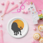 Silhouet van leeuw - Kies achtergrondkleur Papieren Bordje (Feest)