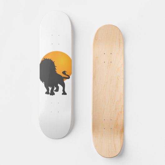 Silhouet van leeuw - Kies achtergrondkleur Persoonlijk Skateboard (Voorkant)