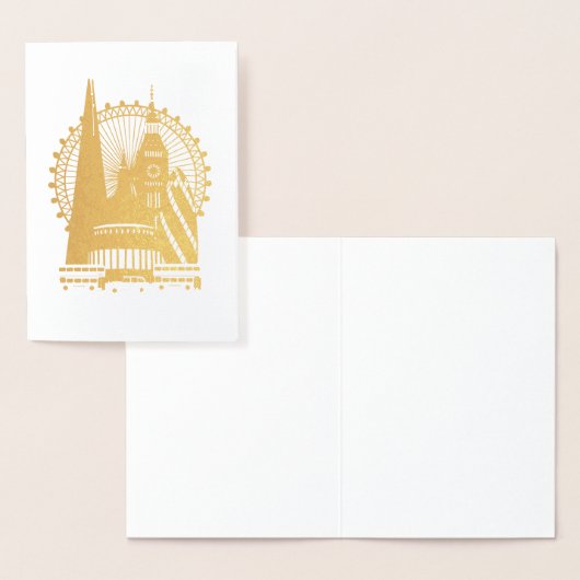 Silhouet van Londen Folie Kaarten (Display)