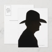 Silhouet van man in profiel dragen traditioneel briefkaart (Voorkant / Achterkant)