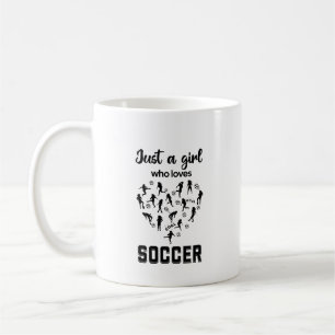 Silhouet van meisjes die Voetbal spelen Koffiemok