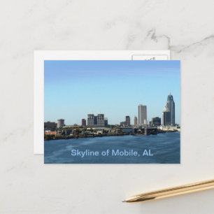 Silhouet van Mobile, AL Briefkaart