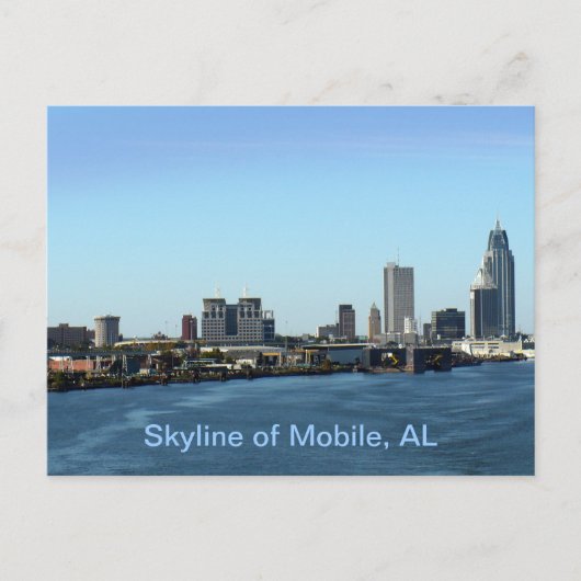 Silhouet van Mobile, AL Briefkaart (Voorkant)