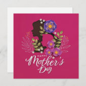 Silhouet van moeder en kind Moederdag Feestdagenkaart (Voorkant / Achterkant)