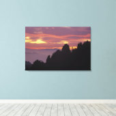 Silhouet van Mt. Huangshan (Gele Berg) bij Canvas Afdruk (Insitu (Houten vloer))