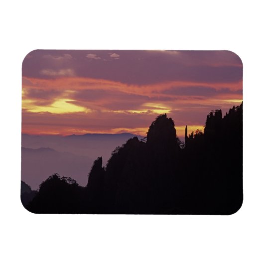 Silhouet van Mt. Huangshan (Gele Berg) bij Magneet (Horizontaal)