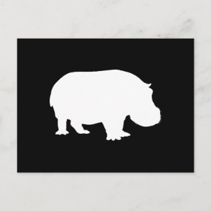 Silhouet van nijlpaard briefkaart
