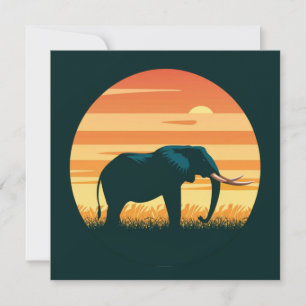 Silhouet van Olifant Safari Sunset