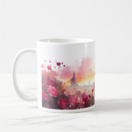 Silhouet van paar in getrouwde Waterverf Koffiemok